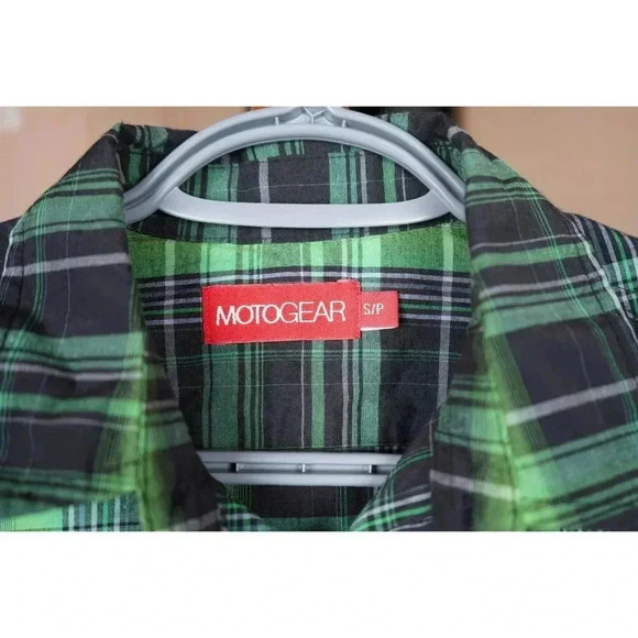 Y2K Motogear Green Black Plaid Shirt Men's S #354 - Picture 5 of 5